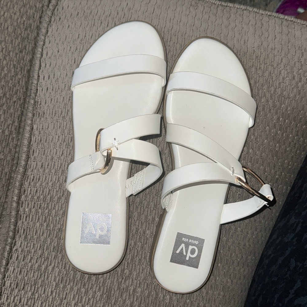 Dolce Vita Flat Sandals- Gold Buckle